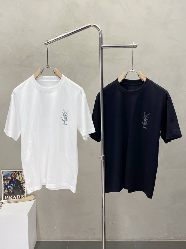 Saint Laurent exclusive new original men's casual short-sleeved high-end customi