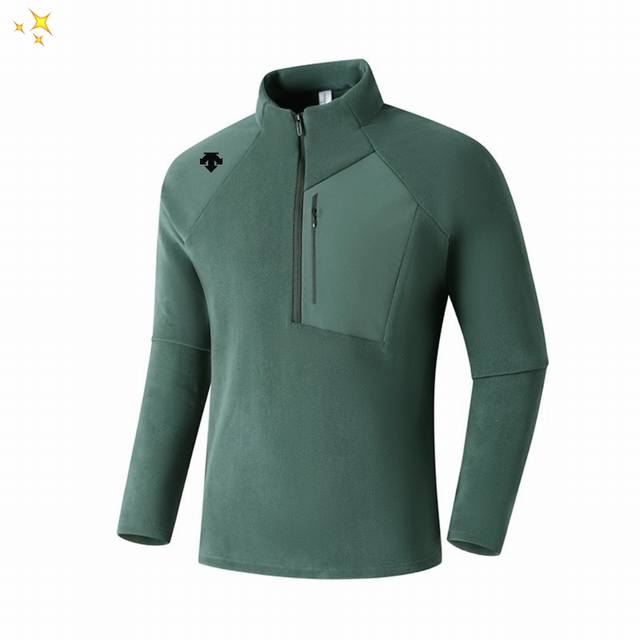 New Descente autumn four-color outdoor premium plush, thickened, zip-up collar,