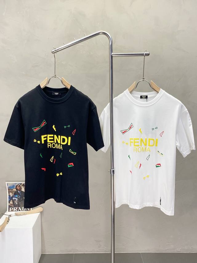 Fendi exclusive new original men's casual short-sleeved shirt, high-end custom h