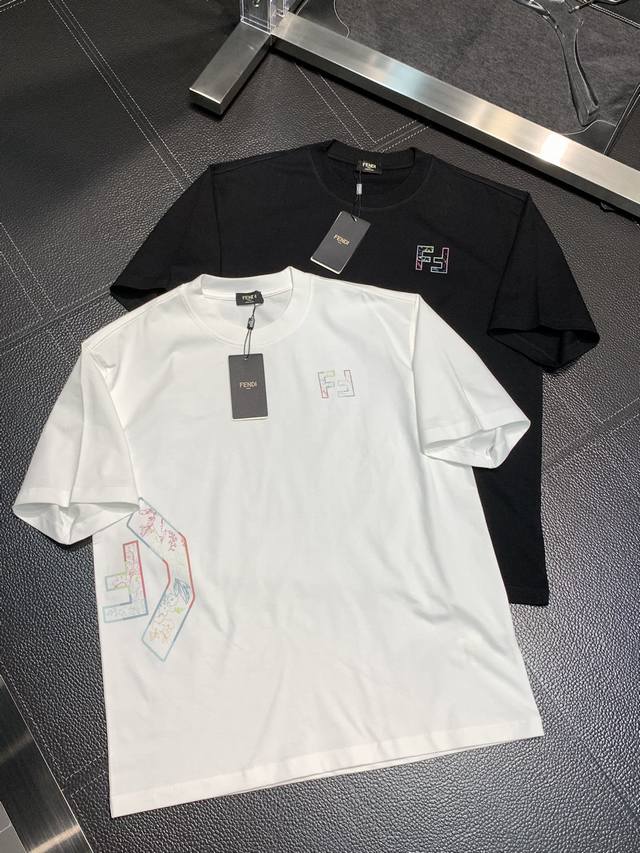 Fendi exclusive new original men's casual short-sleeved shirt, high-end custom v