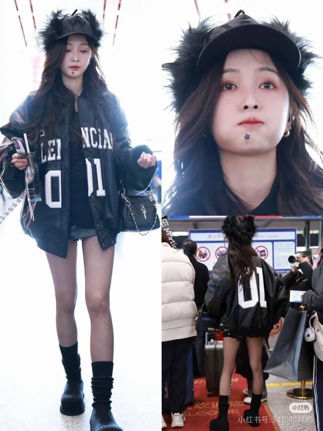 For Balenciaga runway-style baseball jacket and leather coat. It took a month t