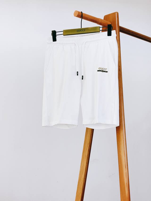Gucc''2025Ss Spring and Summer New Product Fashion Drawstring Casual Shorts Elas
