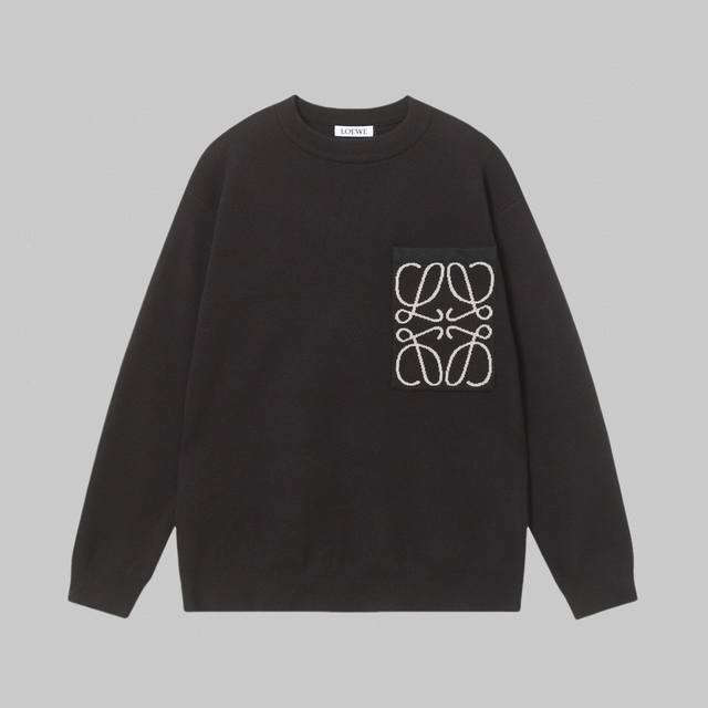 High quality Loewe large logo sweater sweater Medium weight compact cotton blend