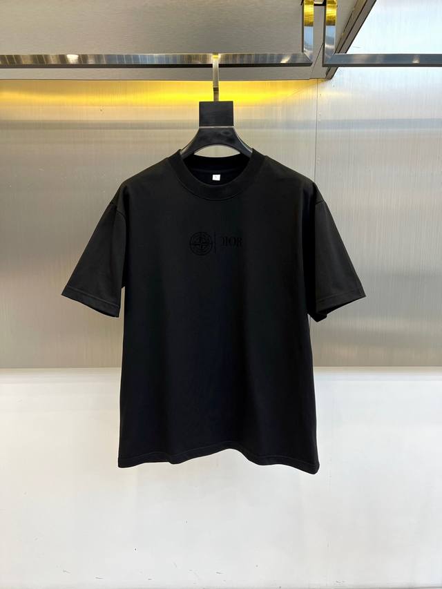 Dio, 2025 Summer Men's Round Neck Fashion Three-dimensional Letters Casual Europ