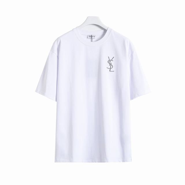 Yves Saint Laurent Sl Ss Ysl embroidered short-sleeved T-shirt Sl012 A must-have