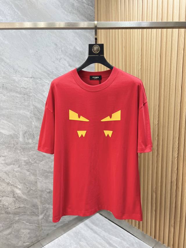 Fendi 2025 Spring/Summer New Arrivals. Round-neck short-sleeved T-shirt with all