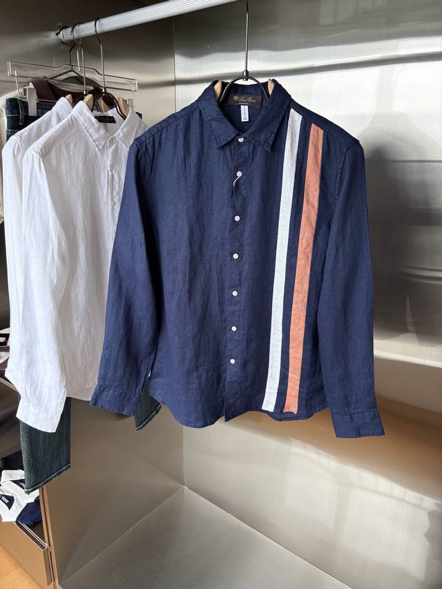 Tu Lp2560 New autumn 100% pure linen contrast color casual long-sleeved shirt, t