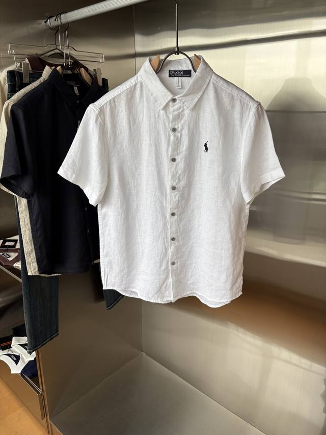 Tu Ralph Lauren 2025 summer new style 100% pure linen simple versatile casual sh