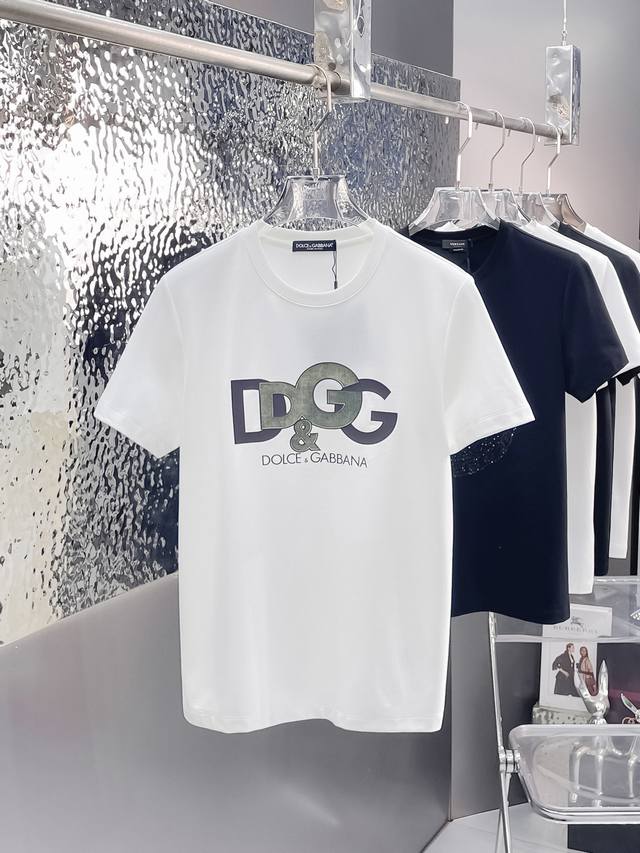 Yan Dolce&Gabban*Dolce & Gabbana 2025Ss new short-sleeved crew neck T-shirt. Mad