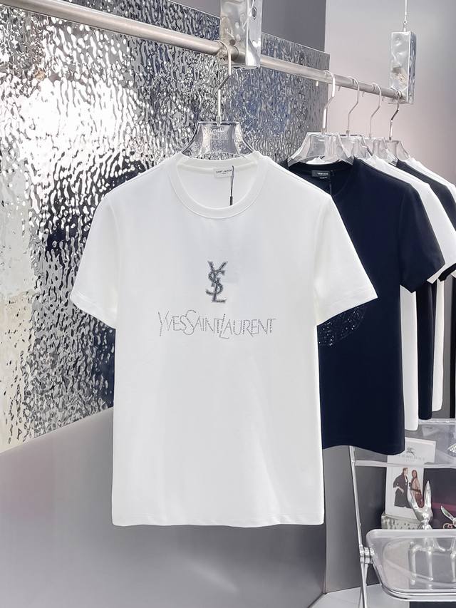 Yan Ys* Saint Luo Jia 2025Ss new short-sleeved crew neck T-shirt, custom merceri