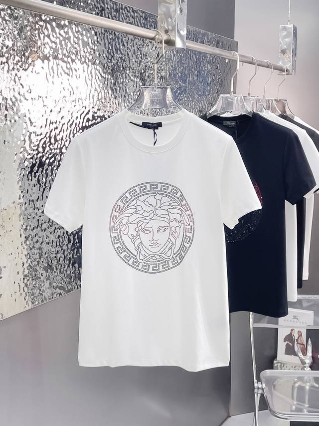 Yan Versac*2025Ss new short-sleeved crew neck T-shirt, custom-made from merceriz