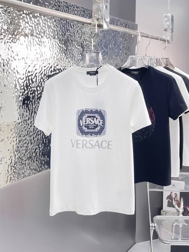 Yan Versac*2025Ss new short-sleeved crew neck T-shirt, custom-made mercerized co