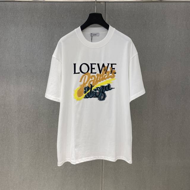Xp Loew 2025 Spring/Summer new style letter painted embroidery short-sleeved shi