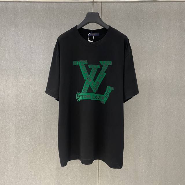 Xp Donkey 2025 Spring and Summer New Lv Letter Printed Short Sleeve Size: S-Xl D