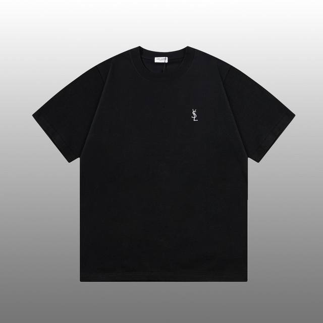 Ysl Saint Laurent embroidered letter logo versatile trendy short-sleeved T-shirt