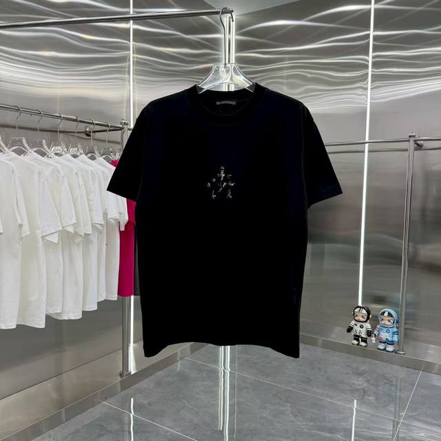 Ch Chrome Hearts 2025 Spring and Autumn new 320g round neck short sleeves engrav
