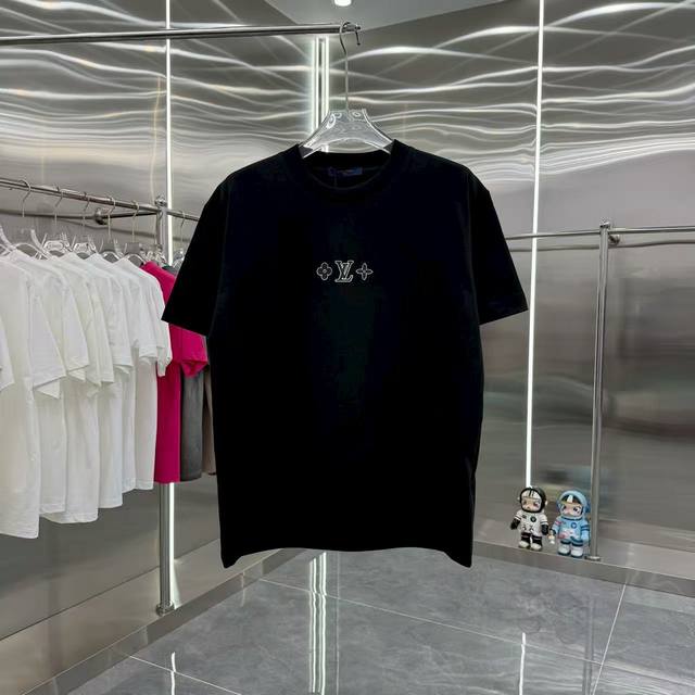 Lv 2025 Spring and Autumn new 320g round neck short sleeve three-dimensional sil