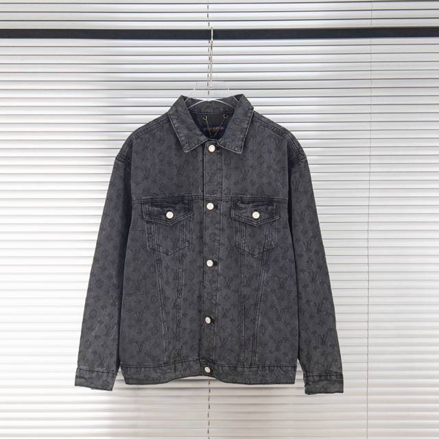 Lv all-over monogram gray jacquard denim jacket, a must-have for everyday luxury