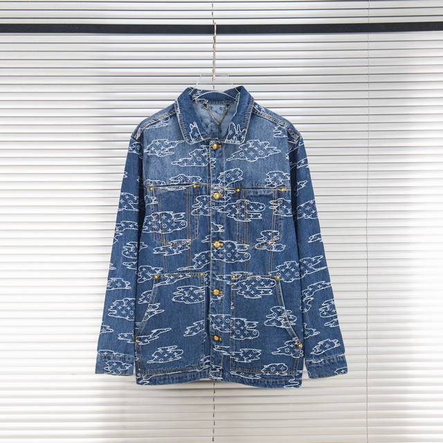 Louis Vuitton Ss25 Lv cloud-shaped embroidered denim jacket Fabric: 7*7 weave 12