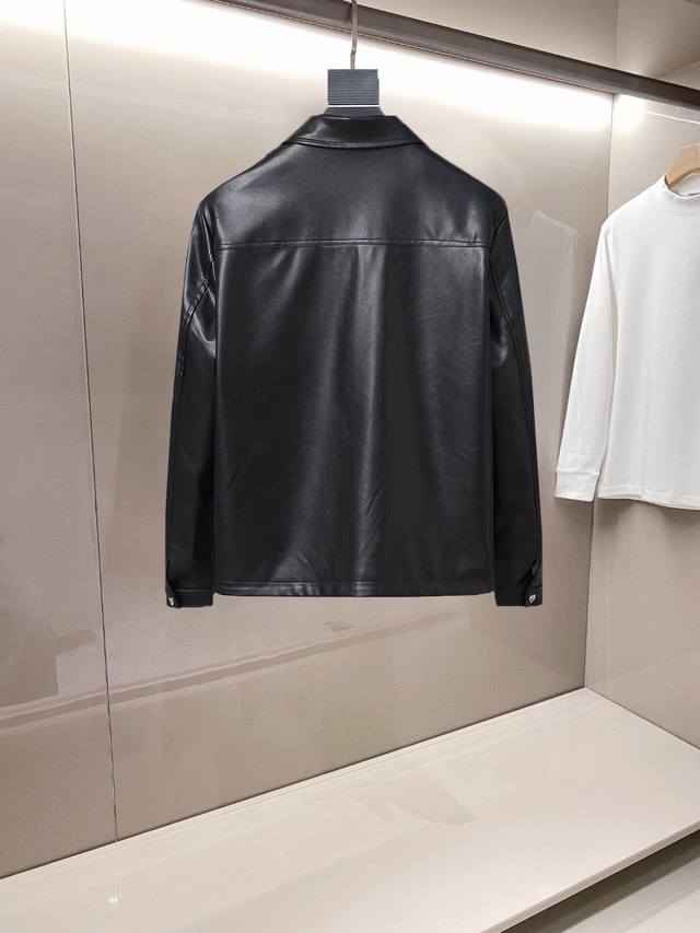 Prada's new spring 2025 stylish casual leather jacket. Made from imported high-t