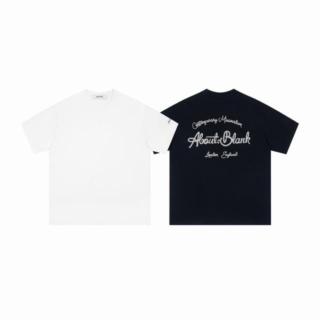 1109# UK. Niche brand About: Blank embroidered printed lettering short-sleeved T