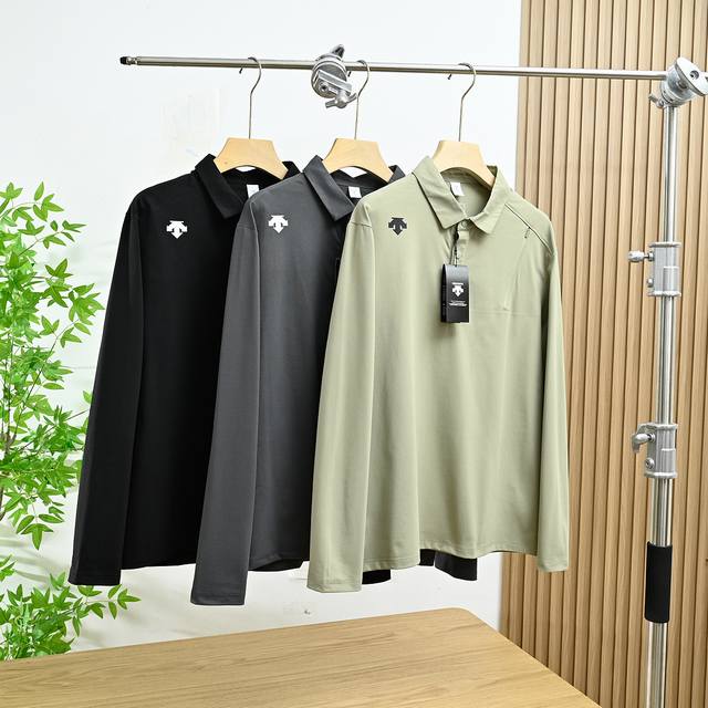 Descente's new Spring 2025 collection features a classic, basic long-sleeved pol