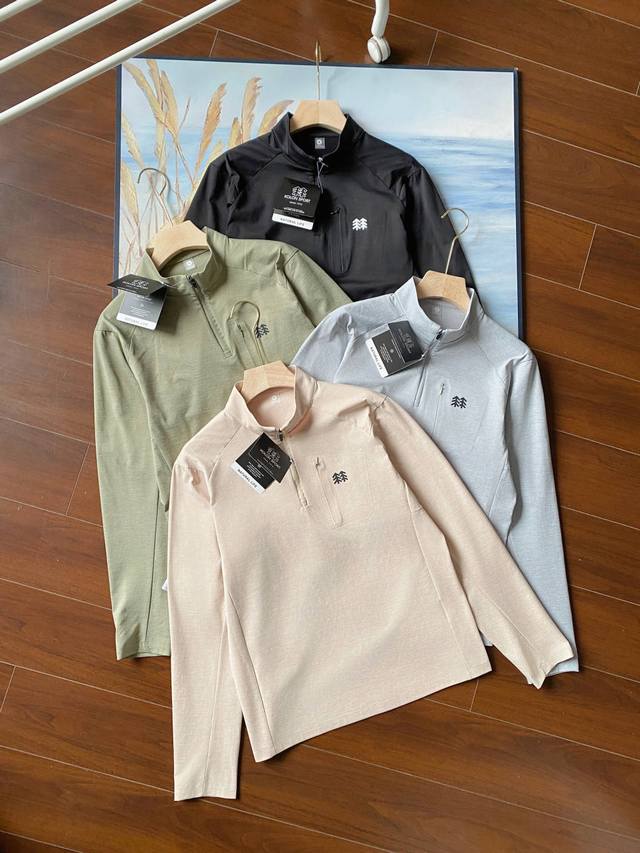 Color: black, gray, green, khaki, Size: M-5Xl Kolon outdoor sports half-zip fun