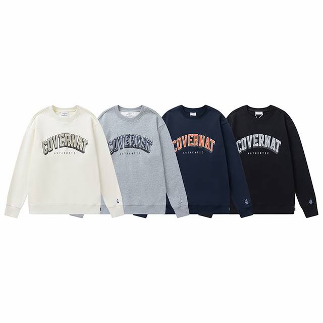 C22#Covernat Korean niche brand letter print round neck sweatshirt Made of 360g