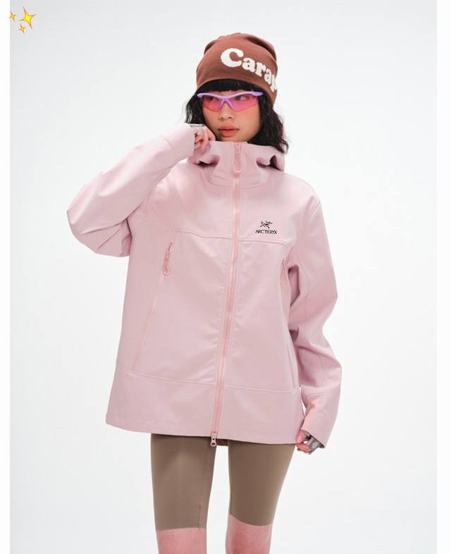 Arc'teryx Lightweight Waterproof Printed Breathable Softshell Hoodie Jacket (Uni