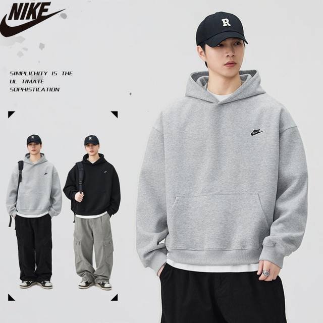 High-quality Nike autumn and winter new models, unisex loose heavyweight hooded