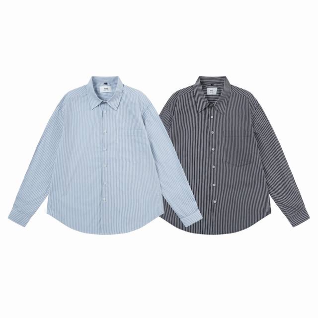 831#Ami's new striped shirt is now available. DDD. Custom-made fabric. Loose fit