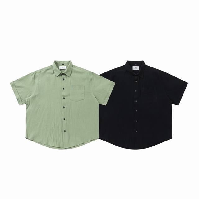 830#Ami's new same-color heart short-sleeved shirt is now on sale. DDD. Custom-m
