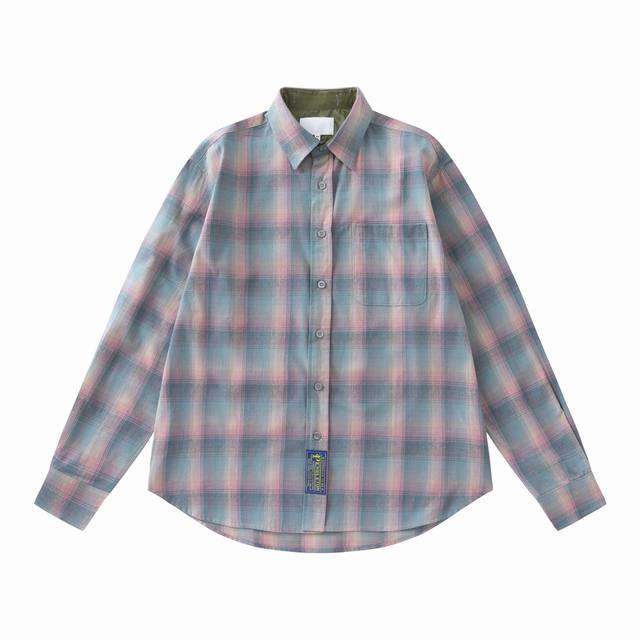 822#Maison Margiela co-branded rainbow gradient plaid shirt Jing Boran also wear