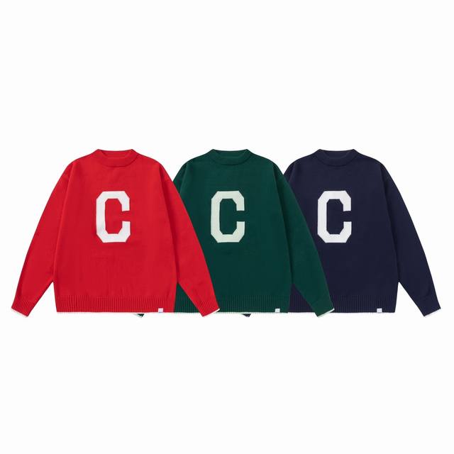 C08#Covernat Korean niche brand C letter round neck sweater casual loose version