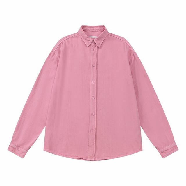 818#Balen*Ciaga Balenciaga pink denim embroidered shirt in stock. DDD. Custom-ma