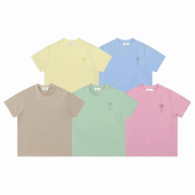 8805#Ami macaron heart short-sleeved T-shirt is super versatile and good-looking