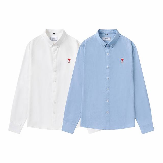802#Ami Paris Love Heart Solid Color Shirt 1:1 Custom Unisex Style Available Now