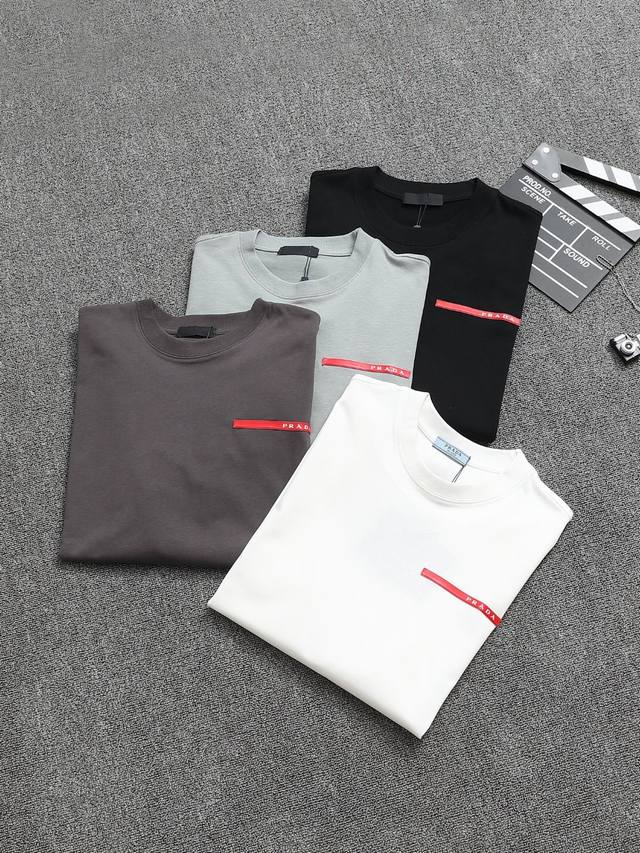 Prada 25Ss Craftsmanship: 3D red label with exquisite hardware, pure cotton shor