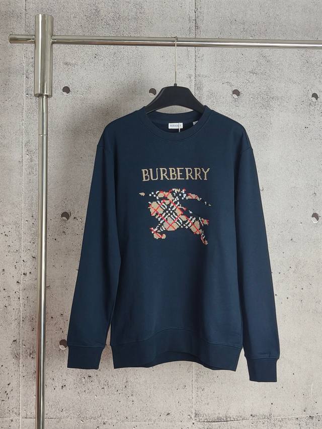 Burberry Bur Warhorse letter embroidered round neck sweatshirt High-end quality