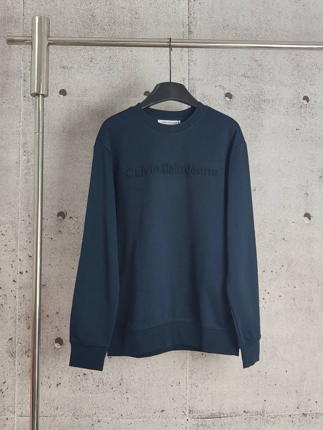 Ck embossed 3D letter round neck sweatshirt High-end quality with three complete