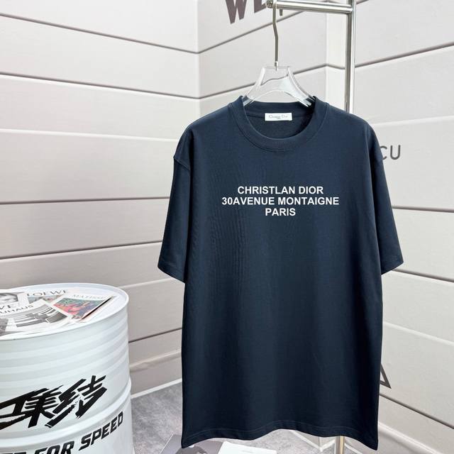 Dior official 2025 spring and summer new short-sleeved T-shirt Custom 300g vat-d