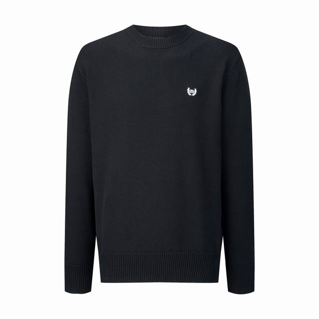 Exclusively available: Blcg wheat ear embroidered mud print crew neck sweater.