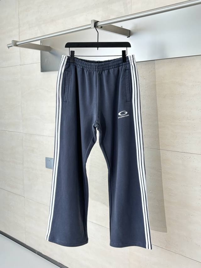 Balenciag* Blcg Paris Striped Straight-Leg Knit Tracksuit Pants Tracksuit trouse