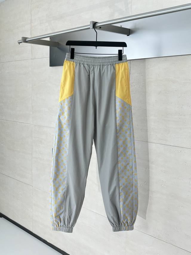 Lv* Louis 25Fw early autumn new nylon sports casual pants Made of patchwork cont