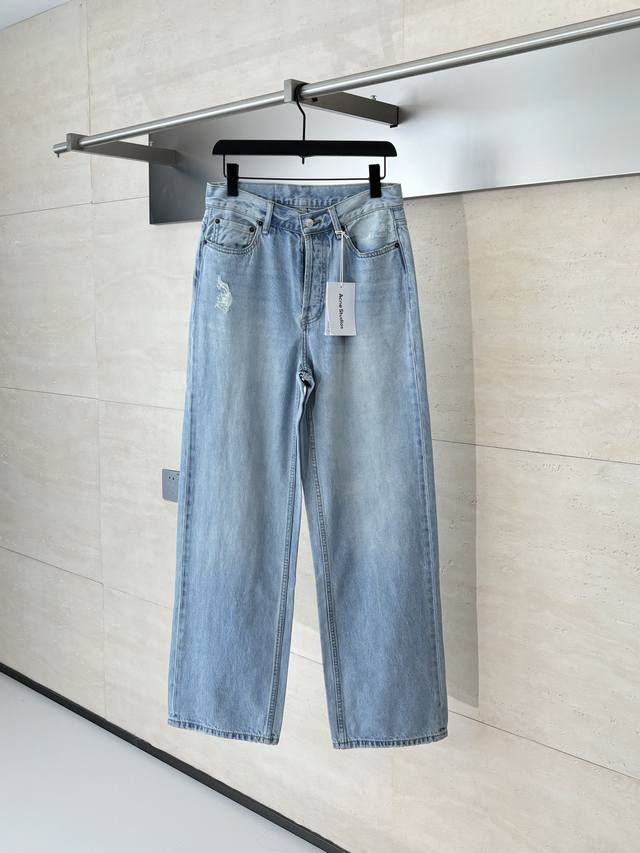 Acne Studio* 25Ss new basic ripped washed jeans are comfortable and versatile, o
