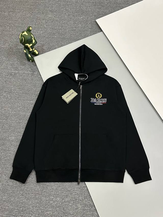 High Edition] Balenciaga's new hooded zippered sweatshirt with a drawstring-fre