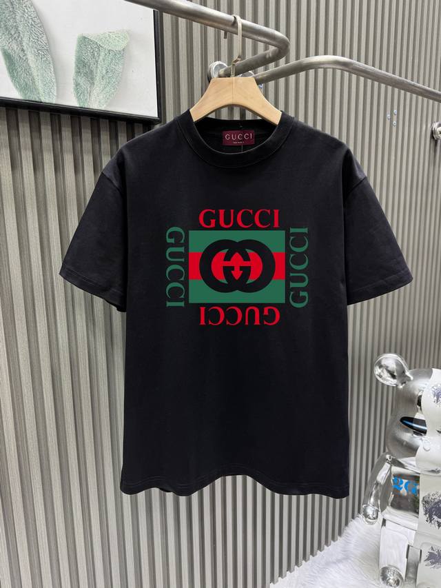 Guccl 2025Ss runway style new colorway classic colorblock letter print short-sle