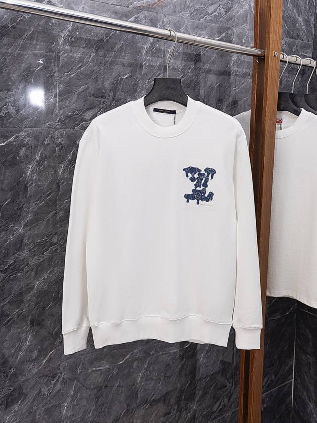 Style No. J012 Lv Donkey Denim Small Logo Embroidered Round Neck Sweatshirt wit