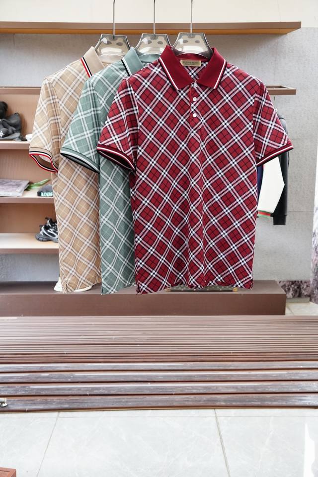 Bbr Burberry, business casual knitted short-sleeved Polo shirt with custom natur