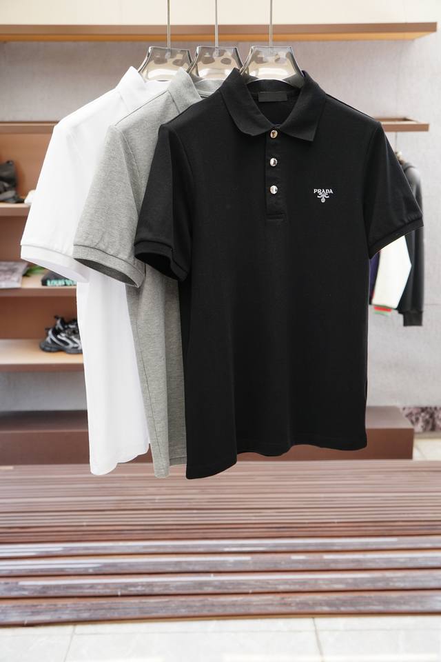 Prada, 2025 Spring/Summer new arrival, men's high-end business casual short-slee